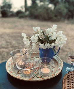 Close-up of wine glass on table