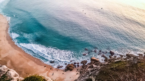 High angle view of beach against sky