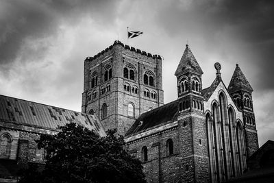 Low angle view of traditional building against sky