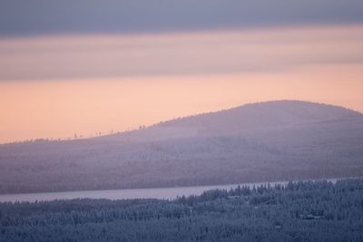 Scenic view of field against sky during sunset