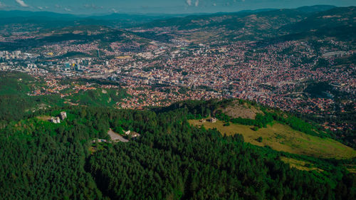 High angle view of townscape