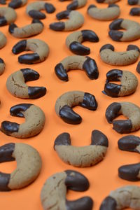 Full frame shot of pebbles on table