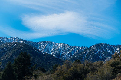 Tranquil view of snowcapped mountains against sky