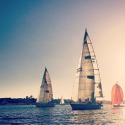 Boat sailing in sea