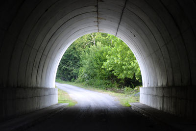 Road seen through tunnel