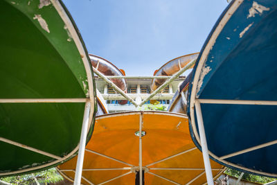 Low angle view of airplane against sky