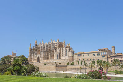 View of historical building against blue sky