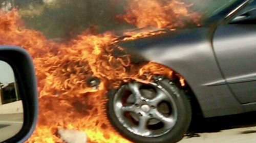 Close-up of tire car