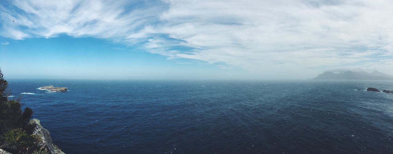 sea, water, sky, horizon over water, scenics, tranquil scene, tranquility, beauty in nature, waterfront, cloud - sky, nature, seascape, cloudy, idyllic, rippled, cloud, nautical vessel, day, outdoors, remote