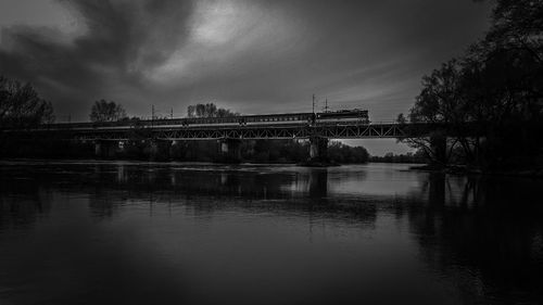 Bridge over river against sky