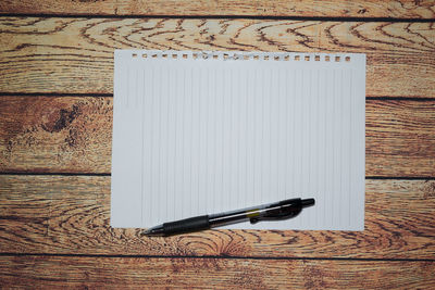 Directly above shot of pencil on table