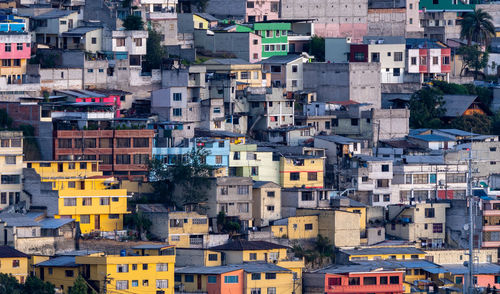 High angle view of townscape