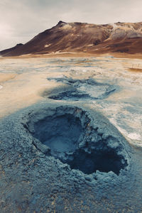 High angle view of volcanic landscape