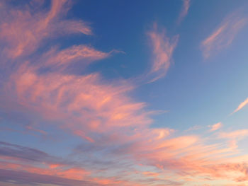 Low angle view of dramatic sky during sunset