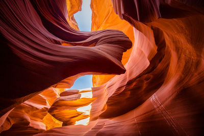 Low angle view of rock formation