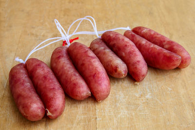 High angle view of vegetables on table