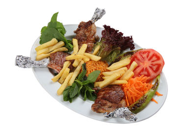 High angle view of salad in plate