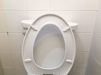 High angle view of white door