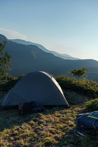 Tent against sky