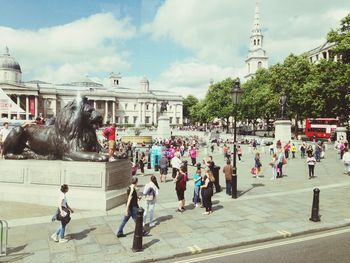 People at amusement park