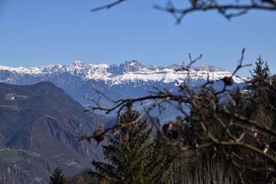 Scenic view of mountains against cloudy sky