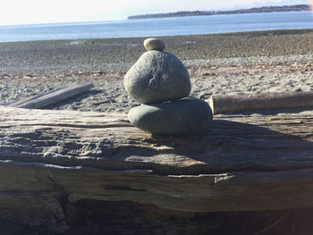 Stack of stones on beach