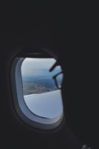 Close-up of airplane window