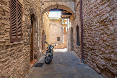 Streets of city of assisi, italy, in a sunny summer day.