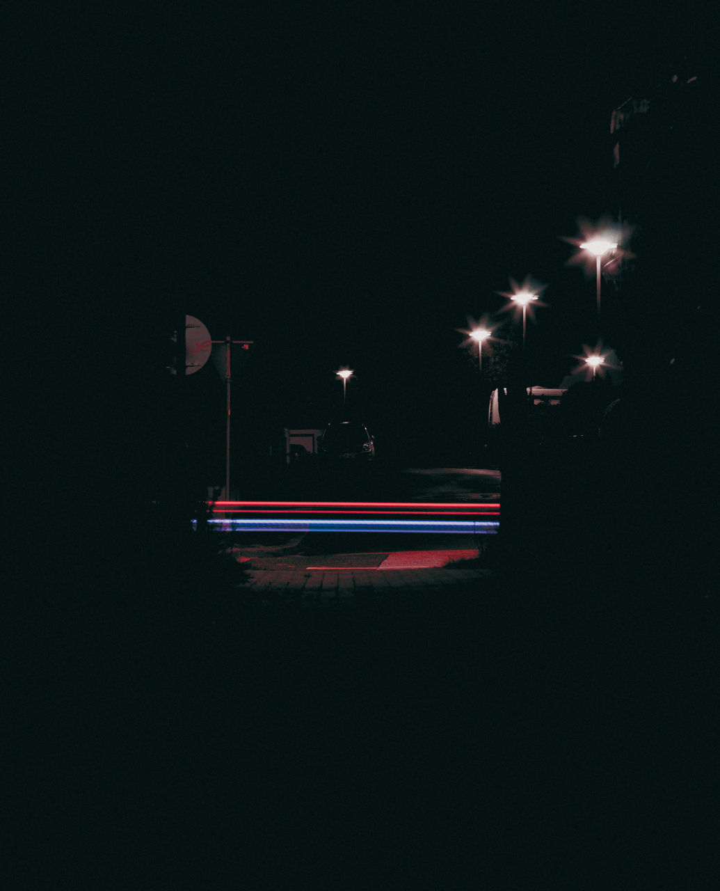 LIGHT TRAILS ON ROAD