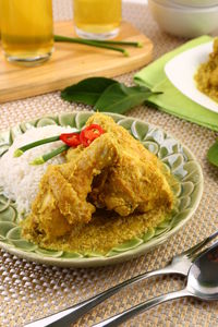 Close-up of food in plate on table