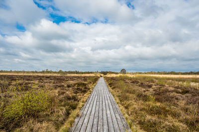 Trail at moorland lille vildmose near dokkedal, northern jutland