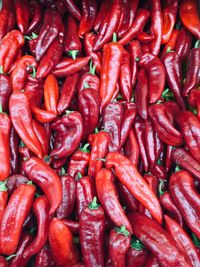 Full frame shot of red chili peppers