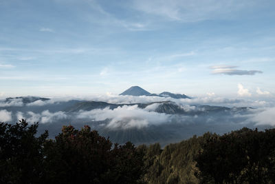 Scenic view of mt bromo against sky