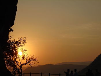 Silhouette tree against sky during sunset