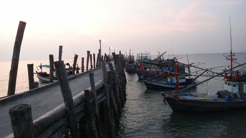 Boats in harbor