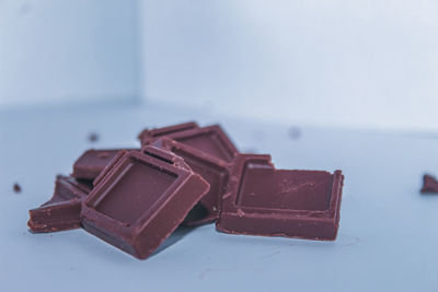 Close-up of chocolate cake on table