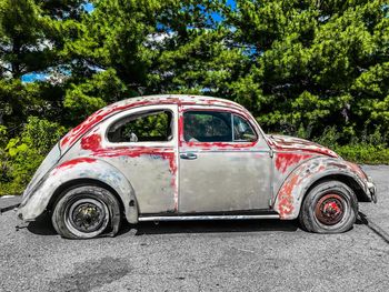 Vintage car on road