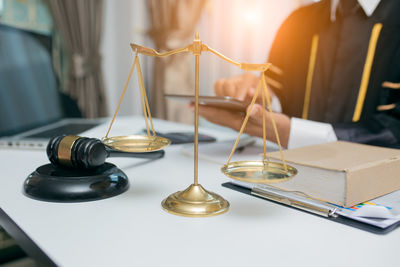 Close-up of electric lamp on table