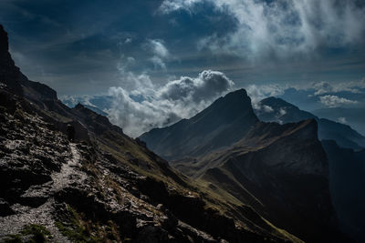 Scenic view of mountains against sky