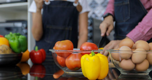 Fruits and vegetables on market stall