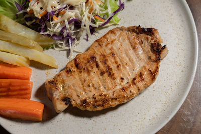 Close-up of meal served in plate