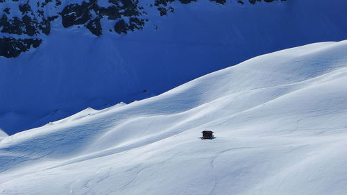 People on snow covered mountain