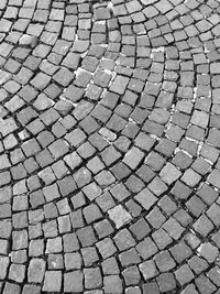 High angle view of cobblestone street