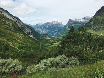 Scenic view of mountains against sky