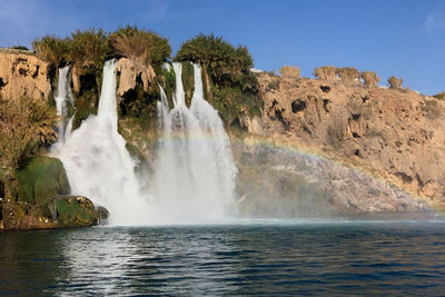 Scenic view of waterfall