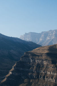 Scenic view of mountains against clear sky