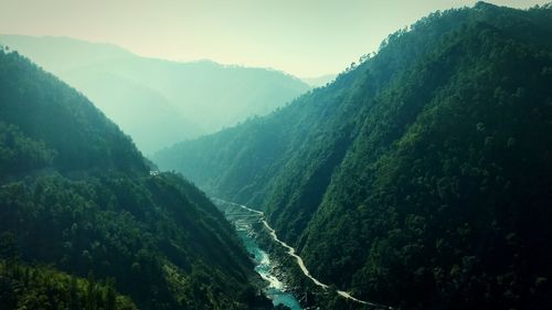 Scenic view of mountains against sky