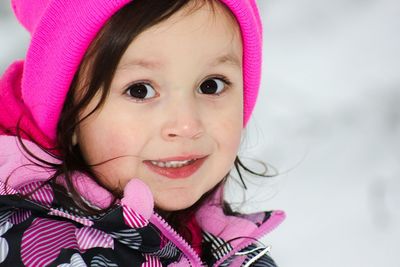 Portrait of cute girl smiling