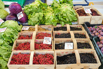 Fruits for sale at market stall