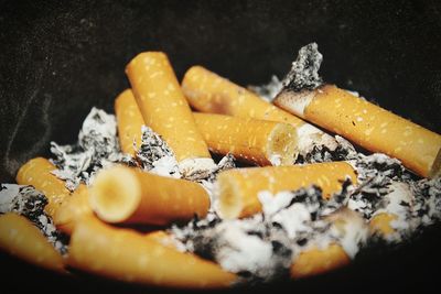 Close-up of cigarette butts